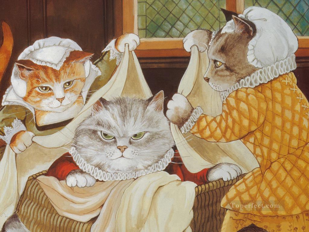 Shakespeare Cats Susan Herbert Peintures à l'huile